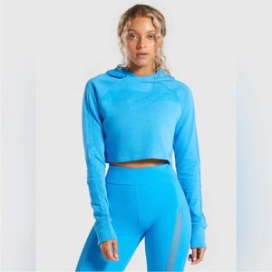 Gymshark move cropped hoodie blue small